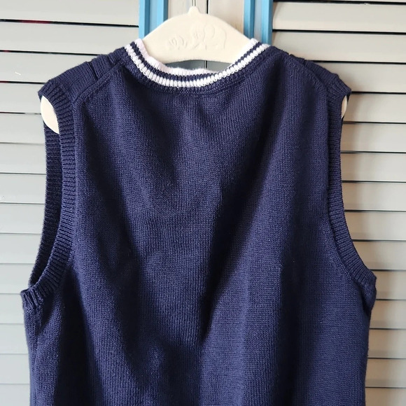 Janie And Jack Navy & White Knit Vest - Picture 9 of 12